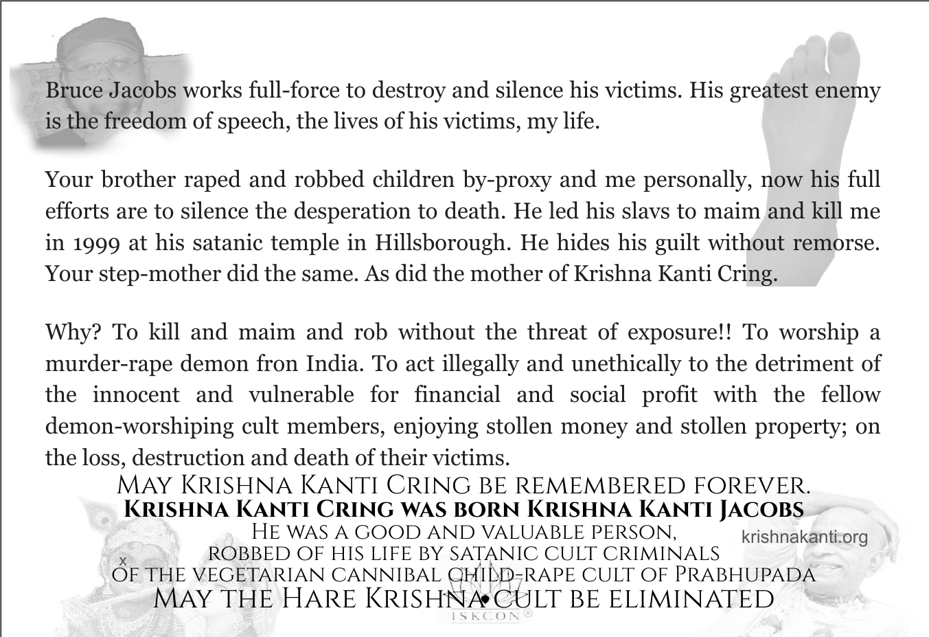 Krishna Kanti Bruce Jacobs ISKCON killing